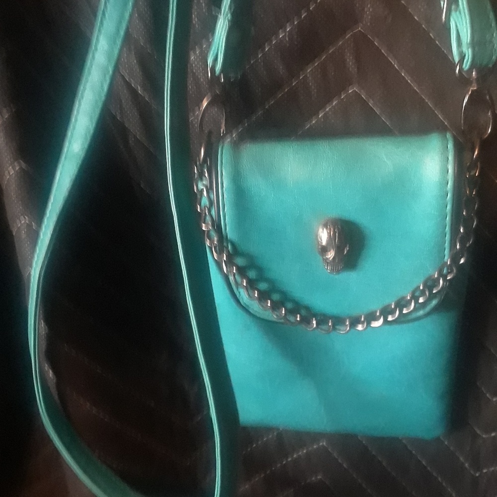 SKULL TURQUOISE crossbody bag , brand new